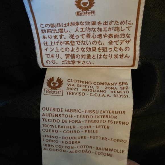 Black leather jacket. Good for Fall or Spring. EU 42 size. Made in Italy. - Picture 5 of 5